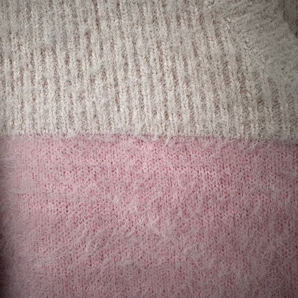 Lovers + Friends x Revolve Sweater Fuzzy Dual Tone Pink Small Ballet Core - Picture 5 of 9